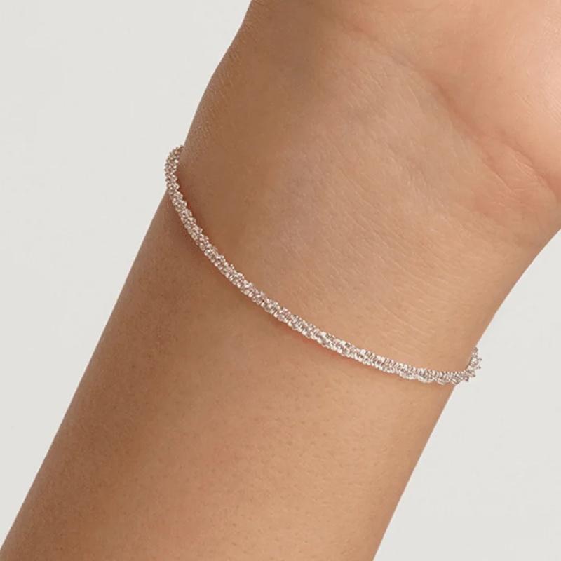 DANIEL WELLINGTON Twist Design Stainless Steel Bracelet Women's Silver Dw00400558