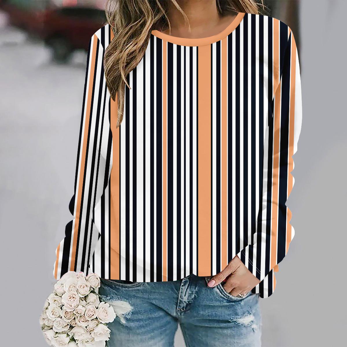 

осень и зима новая мода круглый вырез длинный рукав с принтом элегантная повседневная свободная толстовка 3XL