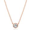 Classic Rose Gold Color Chain Necklaces For Women & Girls Beautiful Round Austrian Crystal Necklace DWN388