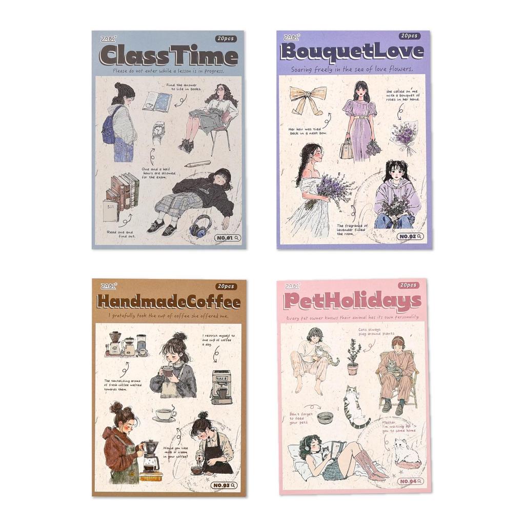 Yuezhen Forest Style Girl Die-Cut Stickers: Creative Character Sticker Book for DIY Journals