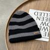 Dicke gestreifte Mützen Koreanische warme Fischerhutmode Gestrickte Streifenmütze Unisex