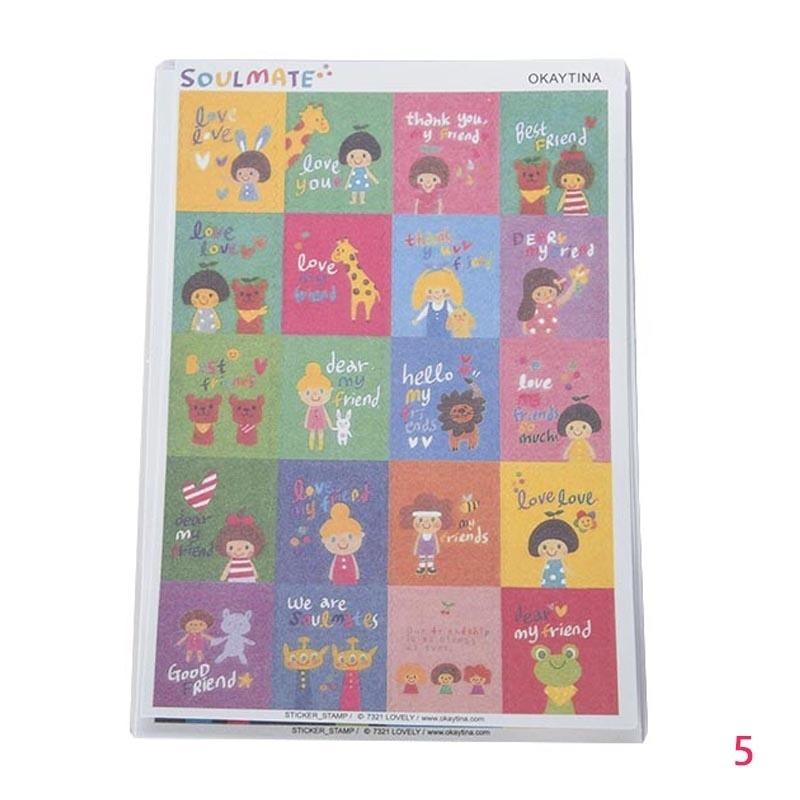 4 Sheets/80pcs DIY Vintage Retro Paper Sticker London Italy Doris Alice Prince Stamp
