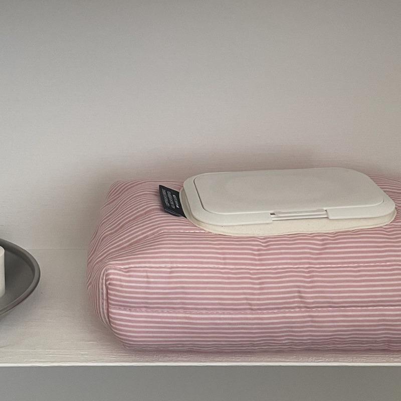 Portable Pull Out Wet Tissue Case High Quality Striped Quilted Wet Wipe Pouch Multipurpose Car Tissue Box Living Room Organizer