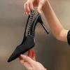 New Style of Silver Sexy High-heeled Sandals with Rhinestones