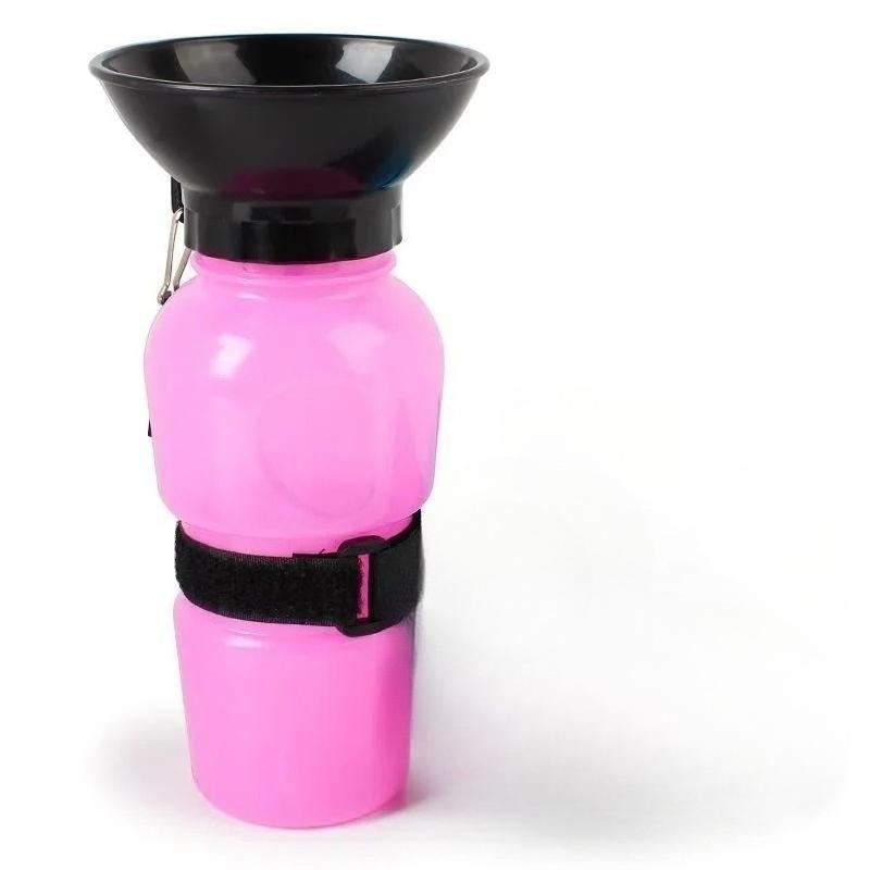 

500 мл уличная портативная бутылка для воды для собак, экструзионная большая собака, дорожная чашка для воды, миска для подачи питьевой воды для собак и кошек розовый