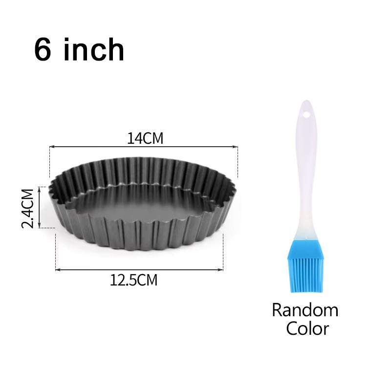 4/6/8/9 Zoll Kuchenbackform Boden abnehmbar geriffelt antihaft Backgeschirr Ölpinsel Netzroller Schalen Tarte Kuchen Festival Dessert ZYF