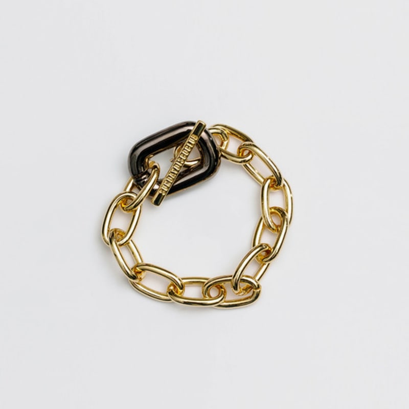 SUNDAY DISCO CLUB BLACK SQUARE CHAIN  bracelet GOLD