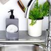Dishwashing liquid dispenser with sponge container and sponge, ceramic, gray, 400 ml