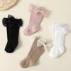4pairs/set New Autumn Baby Girls Socks 0-2Y Infant Bow Solid Color Mid-tube Socks Baby Accessories