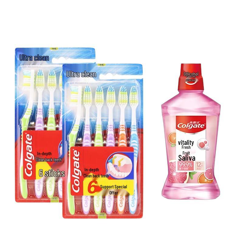 Colgate Super Clean Soft Bristle Toothbrush & Mouthwash Pack
