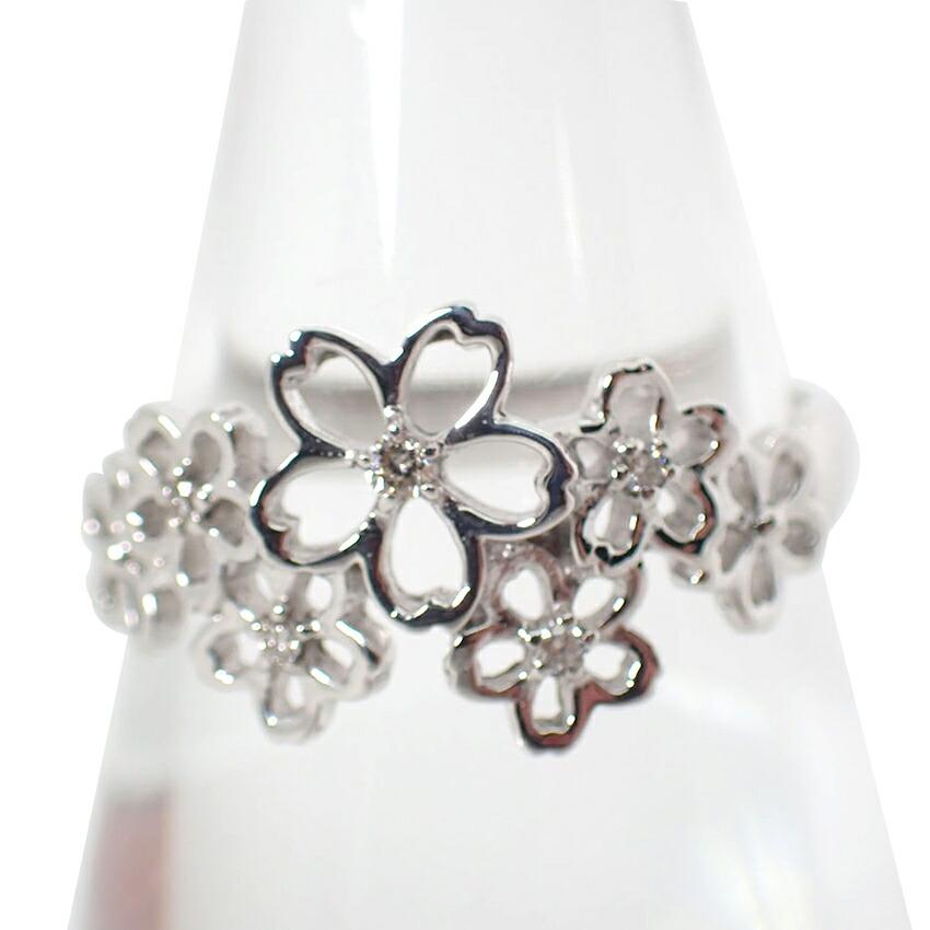 

[Used] K18WG Diamond Ring Sakura/No. 12/g452-19