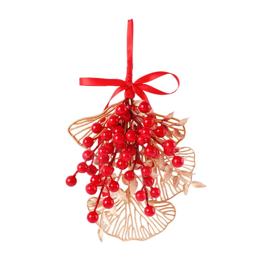Facai Red Fruits Lucky Charm Gold&red Drop Ornaments Creative Hanging Pendent  Gift