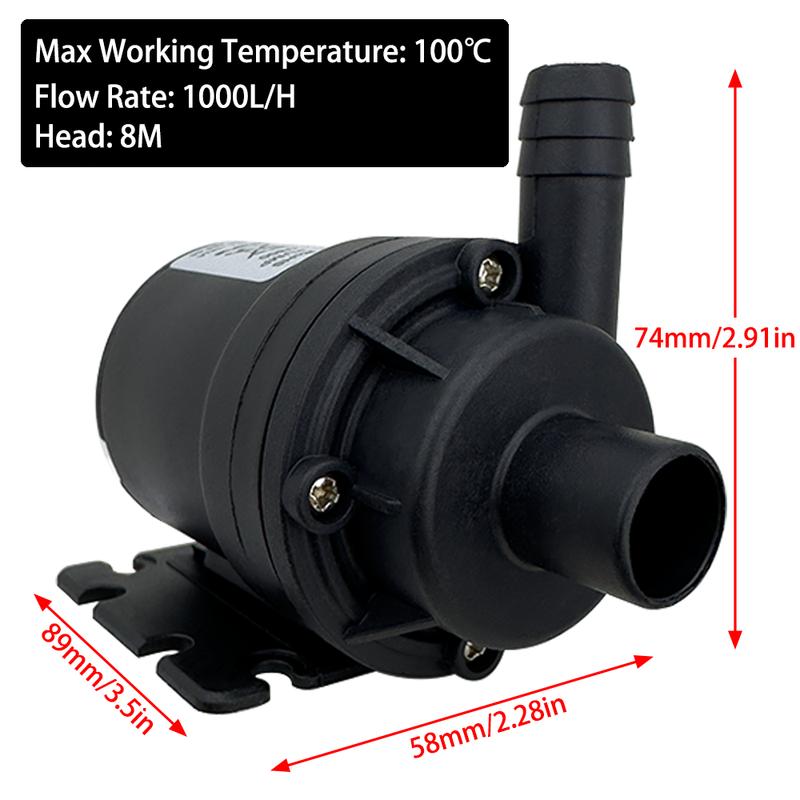 DC12/24V Brushless Motor Water Pump, 1000L/H, 8M Head 1/2" Submersible Pump, Shower Booster Pump, IP68,pagoda Joint