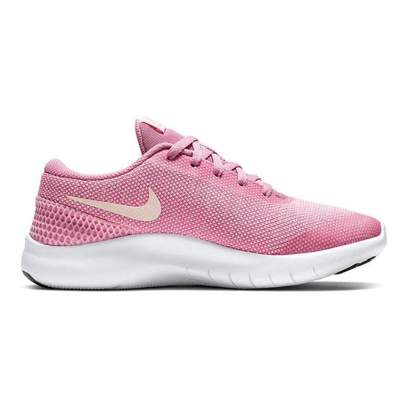 Nike Flex Experience RN 7 Cushioning Abrasion Resistant Breathable Low Top Kids' Running Shoes Pink White Teenagers Sneakers 943287-601