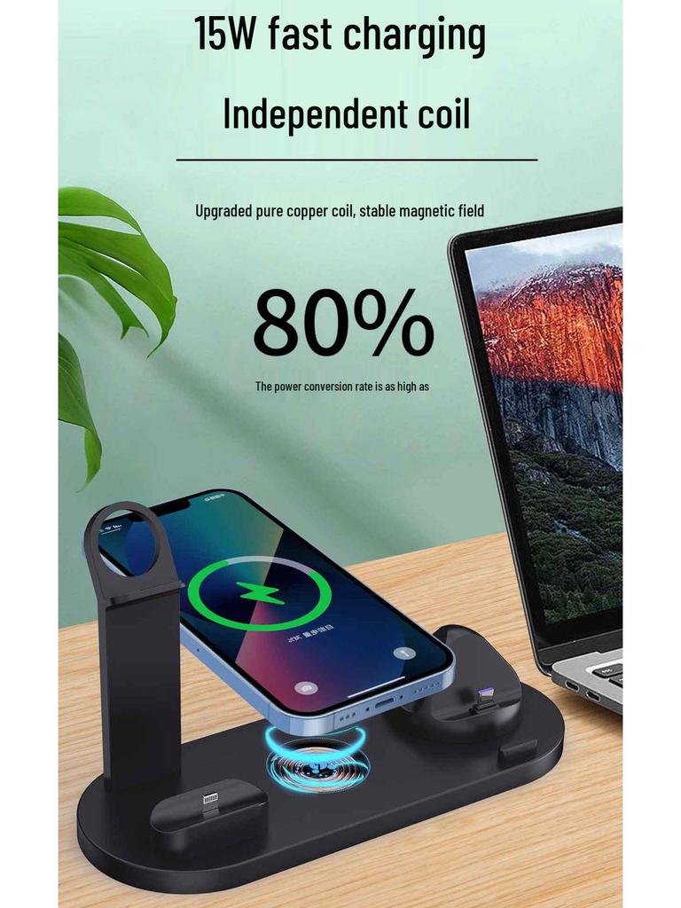 Certified 15W 3-in-1 Wireless Charging Stand for iPhone, Watch & Earbuds