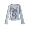 2025 Stylish Crisscross Tie-Up Long Sleeve Slim Fit Shirt for Women