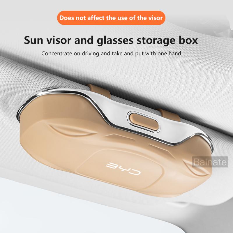 For BYD Atto 3 Tang F3 E6 Yuan Plus Song Max F0 Qin G3 I3 Han Auto Car Visor Sunglasses Glasses Case Glasses Holder Clip Box