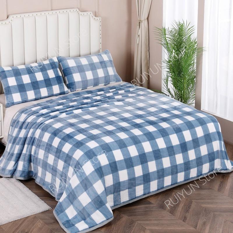 Newly Printed Winter Thicken Blanket Soft Coral Fleece Blanket Car Travel Blanket Bedspread Office Lunch Air-Condition Blanket