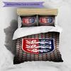 Set Copripiumino con Stampa Stemma Calcio Inghilterra – include 1 copripiumino e 2 federe coordinate Arredo Camera da Letto Regali di Natale