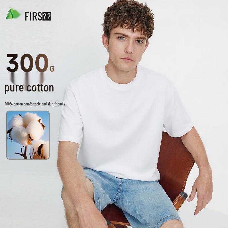 Shanshan Men s Heavyweight 100% Cotton Round Neck T-shirt 2XL