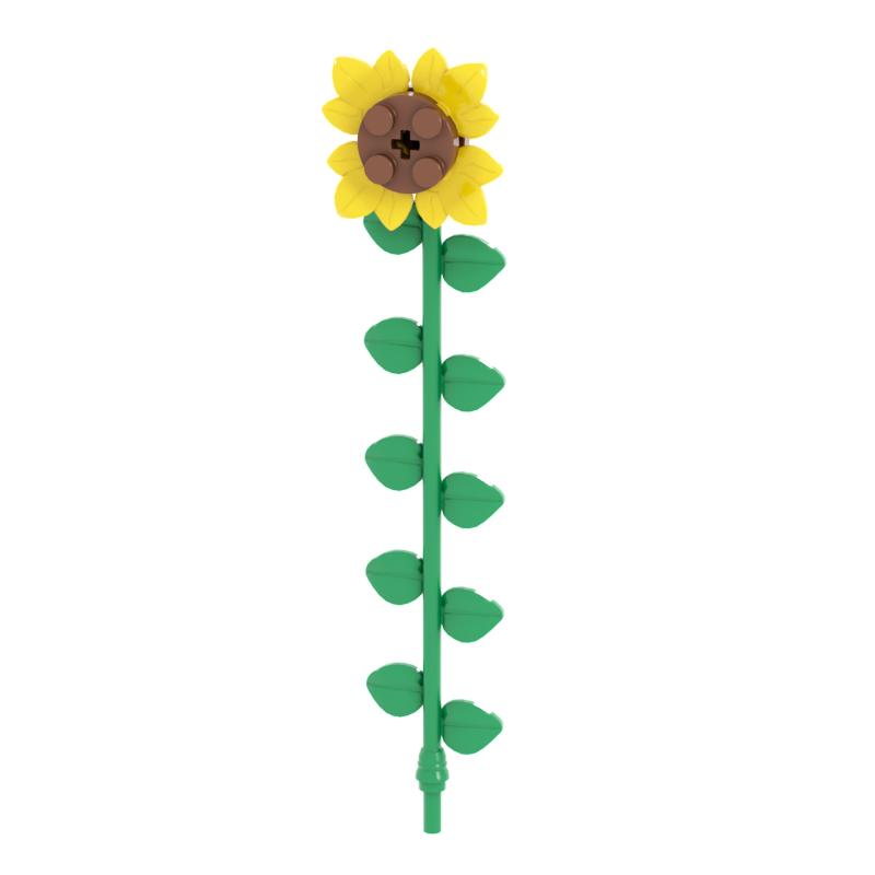 High-Quality Moc High-Quality Sunflower High-Quality Building High-Quality Blocks Collection kit High-Quality With High-Quality Flexible 5PCS зелёный