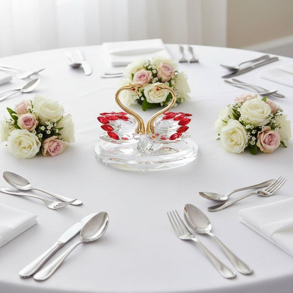 Exquisite Crystal Crystal Swan Ornaments Light Luxury Glass Swans Swan Figurines Car Interior