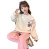 2025 Korean-Style Girls' Cartoon Bear Hoodie: Stylish Autumn/Winter Velvet Top