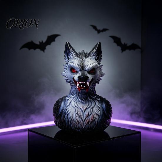 Creepy Gothic Party Booth Decorations 3D Printed Wolf Duck Collectible Figurine, Halloween Striking Wildlife Desk Decor, Novelty Gift Ideas