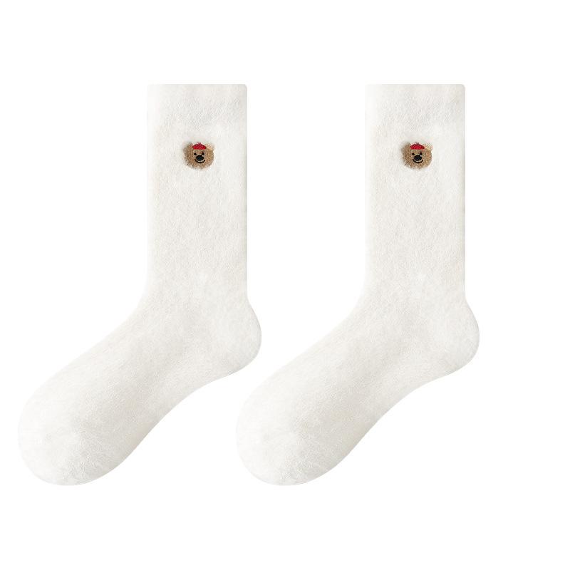 Australian velvet socks women's medium tube winter warm thickened velvet girls sleep socks cute confinement plush stockings