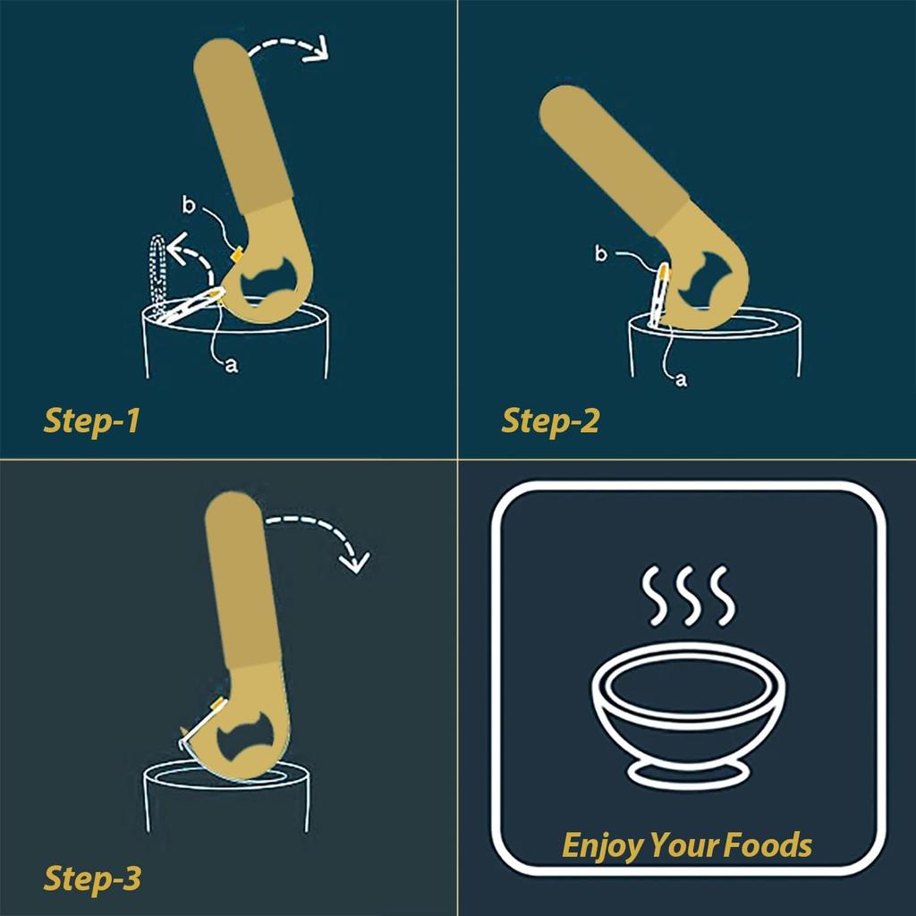 Magnetic 2-IN-1 Ring-Pull Can Opener, Beer Bottle Opener, Manual Can Opener Easy for Seniors, Pet Food, Cat Cans, Beer, Gadgets for People with