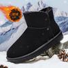 Men'S Women High-Top Couple Snow Boots Winter Warm Thermal Fleece-Lined Ankle Casual Cotton Shoes Suede Leather Non-Slip Outdoor