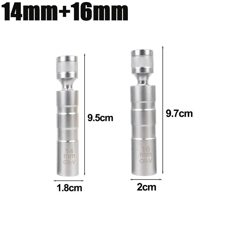 14/16mm Spark Plug Sleeve 3/8 Inch Interface Magnetic Spark Plug Wench Adapter Car Repair Spark Plug Removal Installation Tools