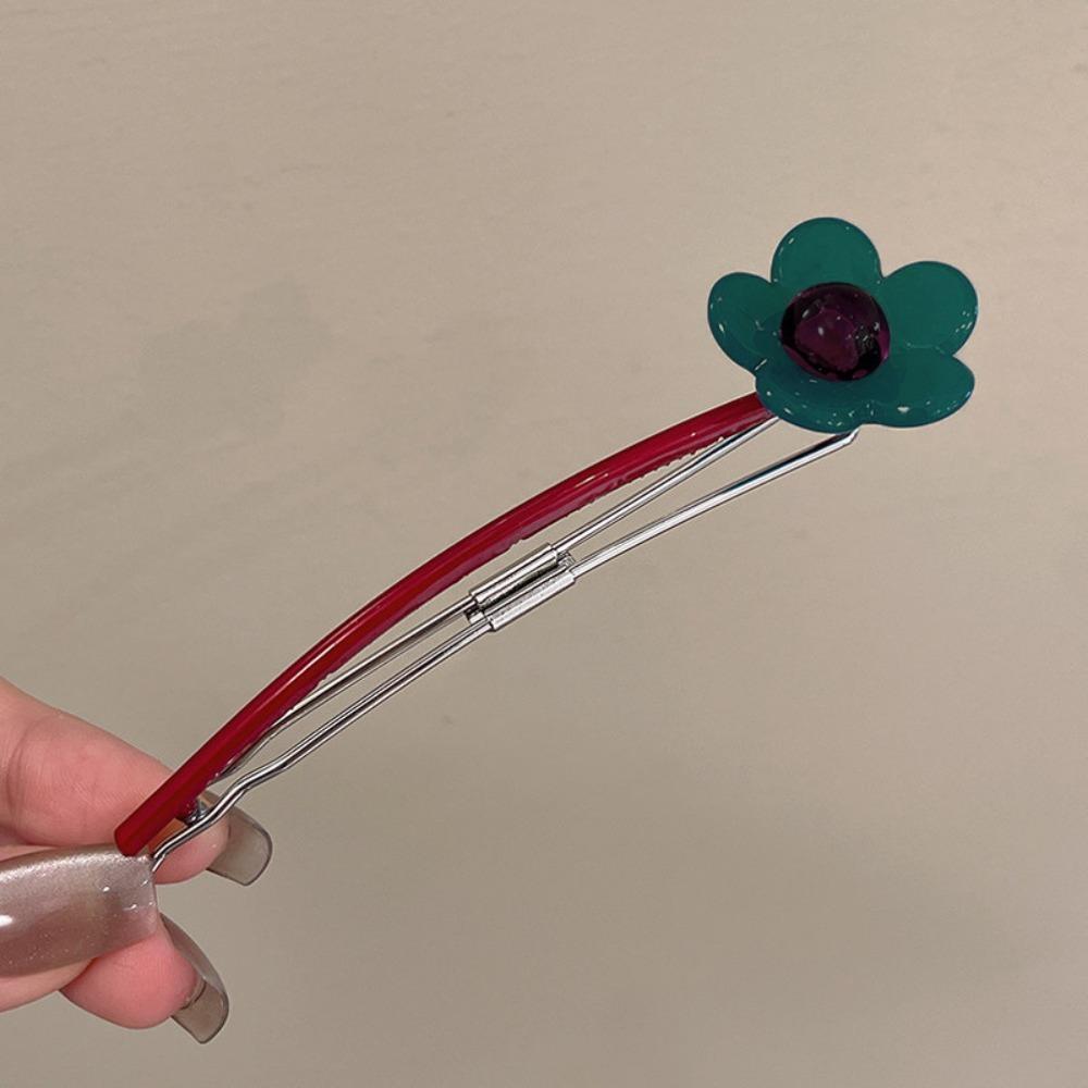 Candy Color Flower Hair Clip Colorful Bead Ponytail Hair Clip Hair Styling Tool  Back Head Updo