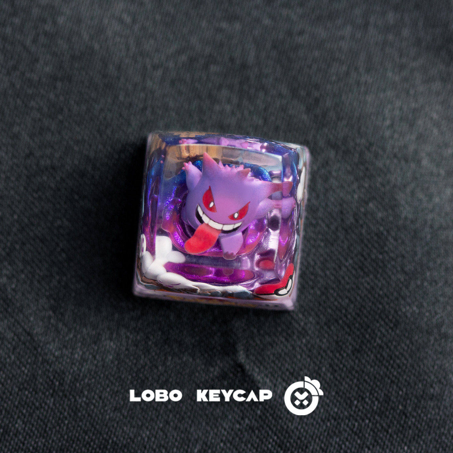 Keycap Parfait Pokémon Gengar Ronflex Anime Périphérique Keycaps Mécaniques Simple Mignon Résine Colle Goutte Keycap black