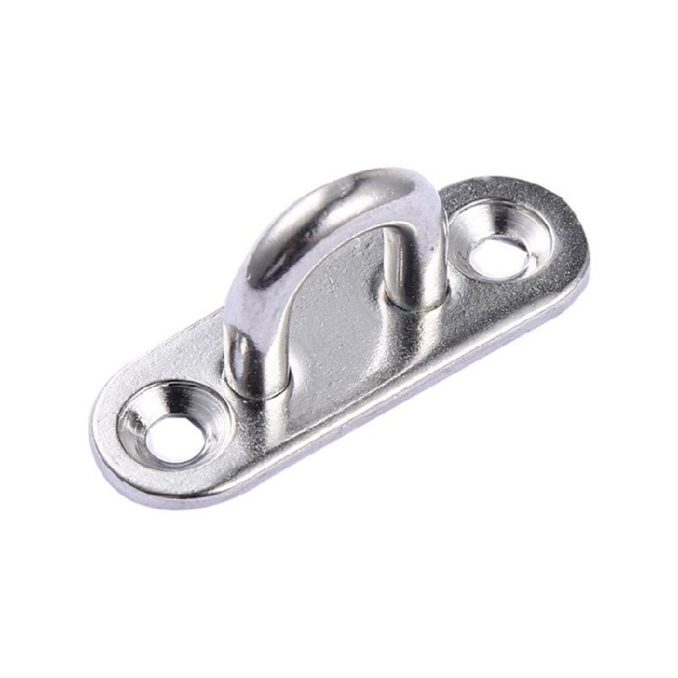 4Pcs Stainless Steels Pad Eye Plate Hammock Hook Marine Hardware Hook with Screws Heavy Duty Ceiling Hook Staple Hook