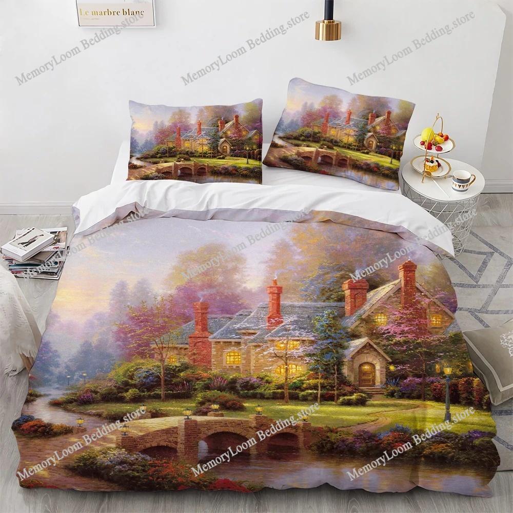 Oil Painting Chic Bedding Set Duvet Cover 3D Fashion Bedding Design King Queen Duvet Cover Double Bed Soft Cozy Set Home Textile