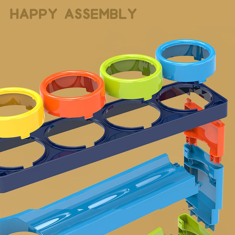 Stacking Ball Colorful Track Slide Rolling Ball Early Educational Knocking Toys Children's Fun Knock Music Piling Table