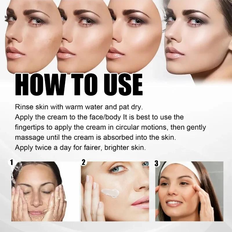Crème blanchissante efficace pour les taches de rousseur, élimine le mélasma, atténue les taches brunes, hydrate, éclaircit la peau du visage, produit de soin