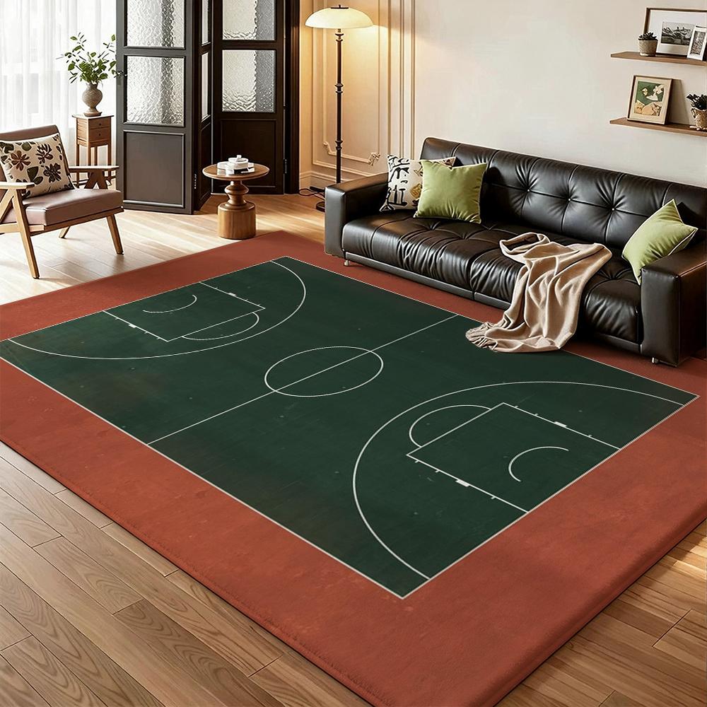 Basketball Court Patterned Rug Soundproof Noisereducing Carpet For Study Reading Area Home Party Decor Halloween Gift