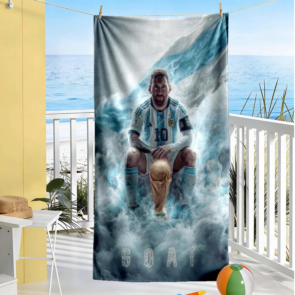 Football Messi Beach Towel Quick-Dry Soft Microfiber Comfortable Lightweight Portable for Swimming,Beach,Camping, Travel, Beach Accessories,Gym