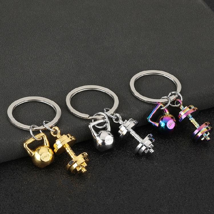 Versatile Mini Dumbbell Keyring For Keys Bags Decors Zinc Alloy Fitness Accessory Gift For Gym Goers