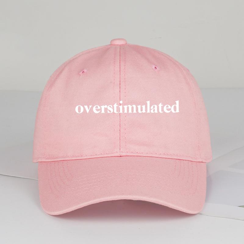 

Overstimulated Printed Soft-Peak Baseball Cap: Lightweight, Breathable, Trendy, Unisex, Casual, Perfect For Spring And Summer