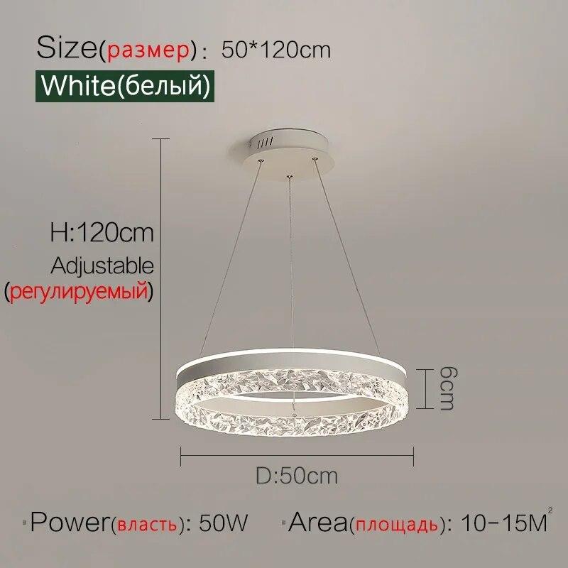 Modern Minimalist Ring Led Pendant Lights Dimmable for Table Dining Living Room Bedroom Chandelier Decor Indoor