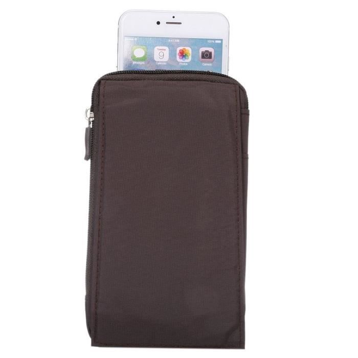 Étui Housse Multiusages Universel Fermeture Éclair pour Blackview BV9700 Pro (2019) > Marron XXM (18 x 10 cm)