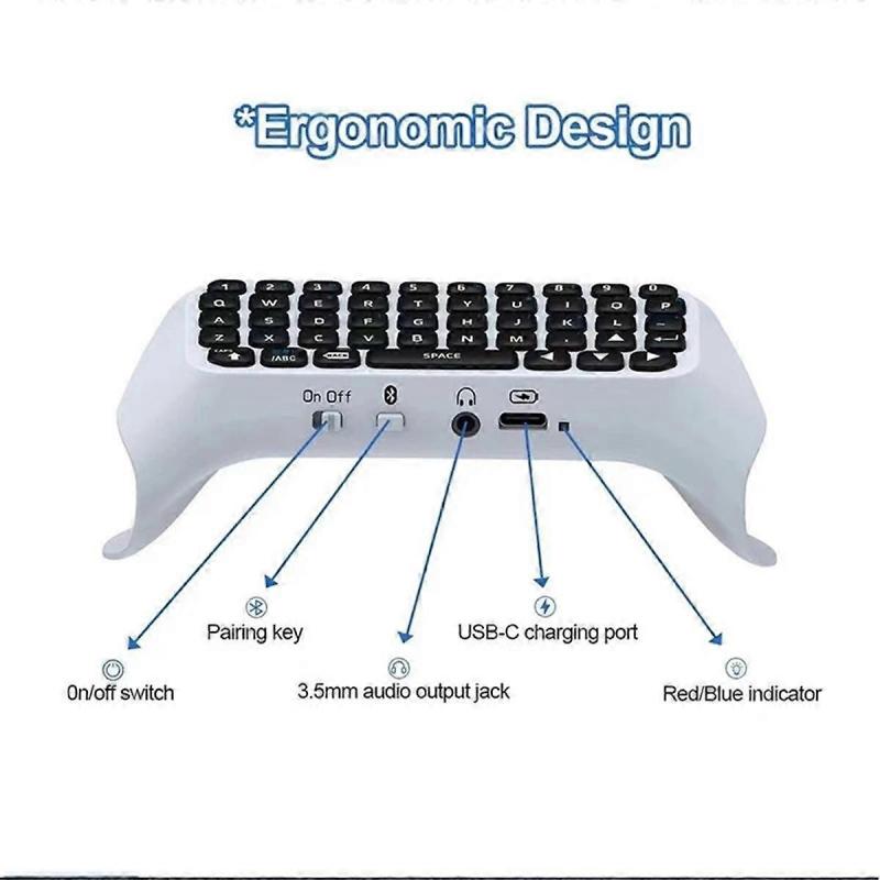 Wireless Keyboard for Console Bluetooth External Keyboard for Playstation5 ChatPad Bluetooth Keyboard