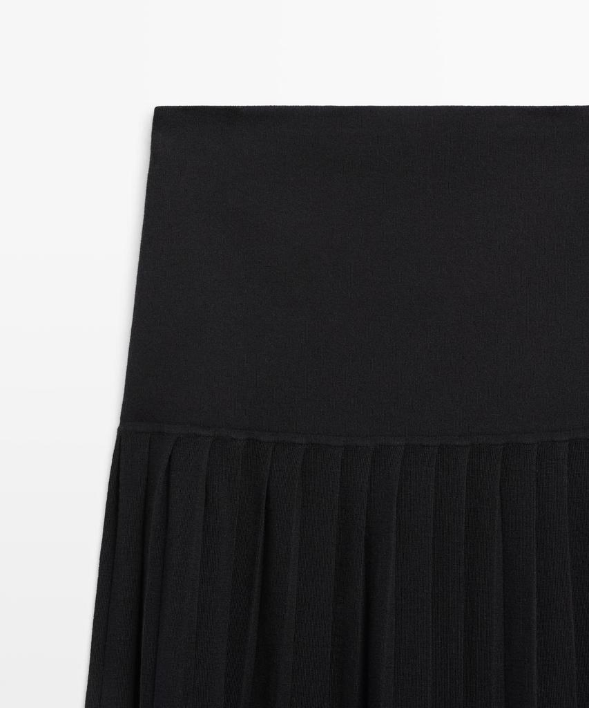 Masimodutti Box Pleated Semi-Long Skirt