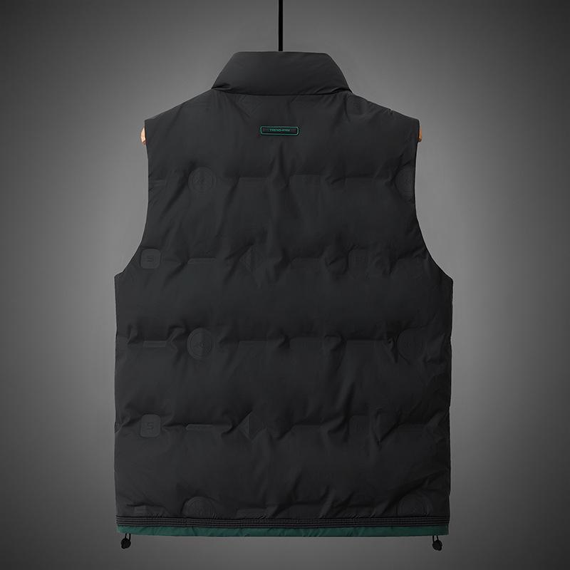 Men's MJ919 Winter Casual White Duck Down Vest - Warm, Versatile, Loose-Fit Outerwear