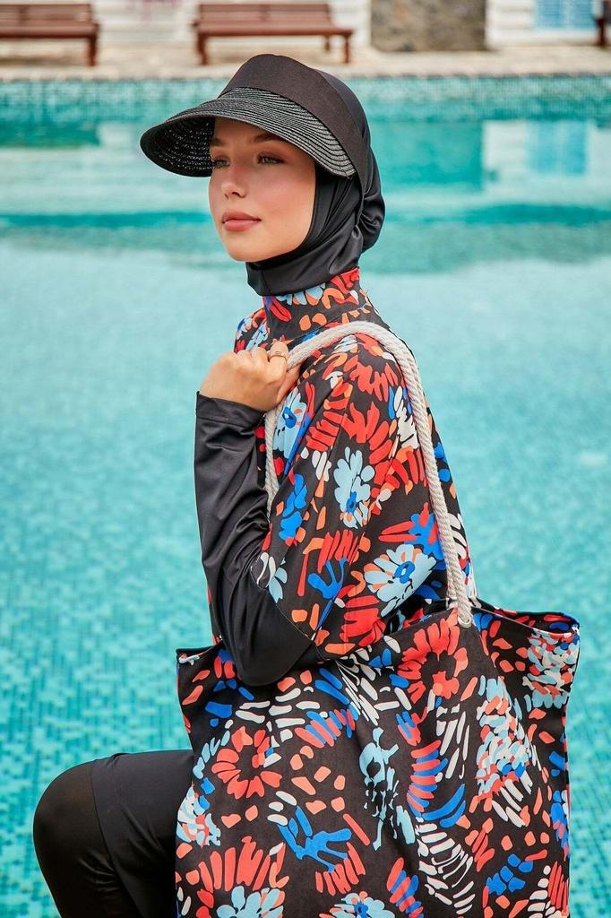 Womens Muslim Modest Islamic Full Cover Burkini Beach Swimming Costume Swimwear Hijab Beachwear Swimsuit 