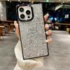 Electroplated square Epoxy sequin glitter iPhone16Promax mobile phone case for Apple 14Pro protective case