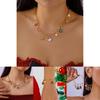 Snowflake Christmas Necklace And Earrings Set With Alloy Accents For Seasonal Gift